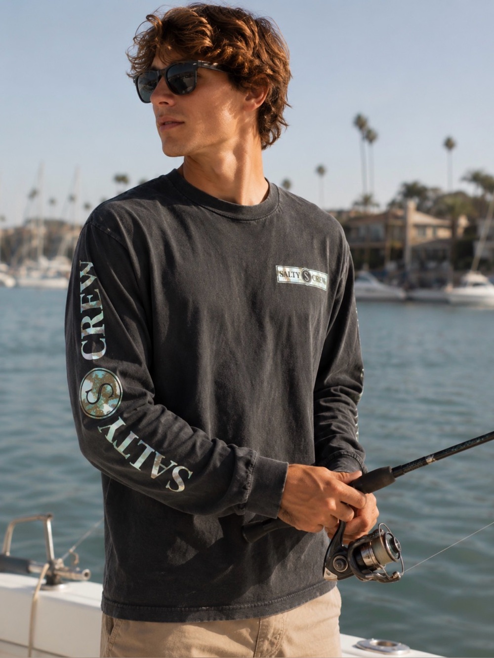 Salty Crew distressed Long Sleeve T-Shirt